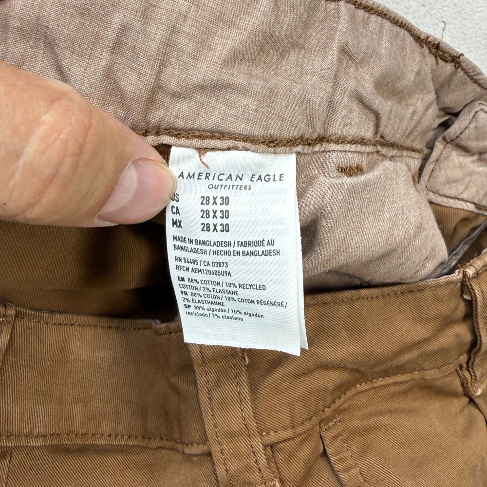 American Eagle x Tru Kolors Cargo Pants Mens 28x30 Brown Pleated Utility Pockets - Picture 12 of 13